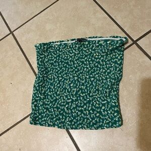 Haute Monde Green Floral tube top